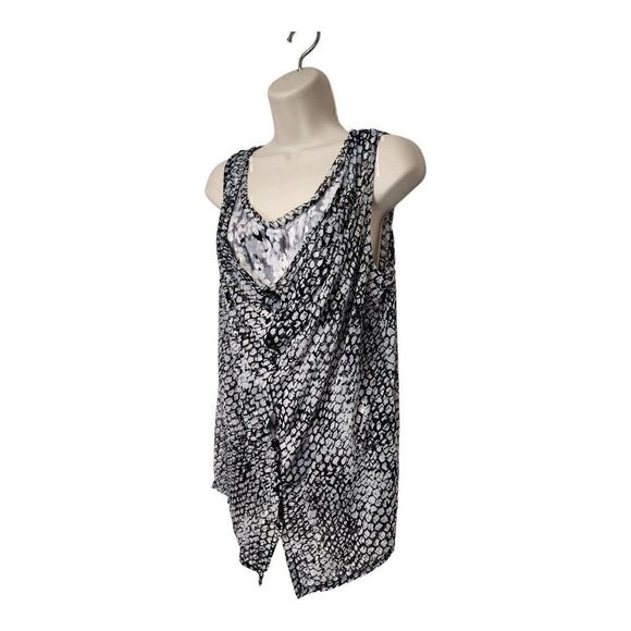 Simply Vera by Vera Wang Women's Button-down Double Layered Shirt Size M Black - Picture 4 of 12